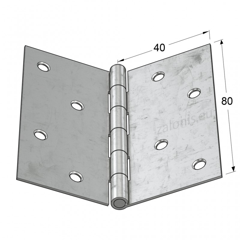 GALVANIZED FLAT STEEL HINGE 80x80 ITALY
